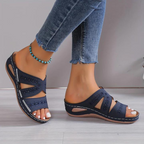 Bequeme Damensandalen für den Sommer mit Cut-Out-Riemendesign und gepolsterter Sohle