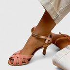 Sandales à talons hauts pour femmes à brides tressées