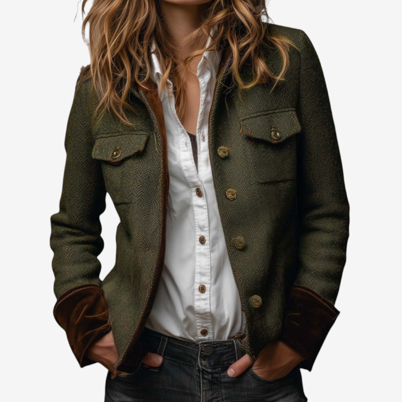Women’s Herringbone Military Jacket
