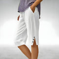 Cropped-Caprihose für Damen mit Seitenschlitzen