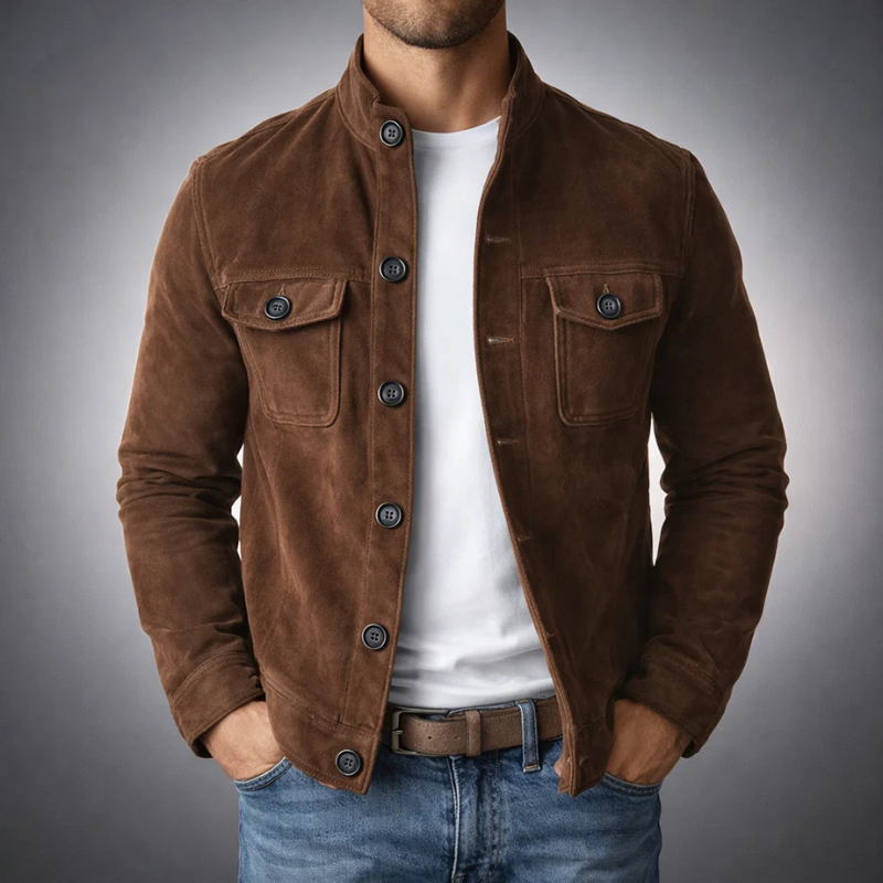 Veste utilitaire en daim pour homme
