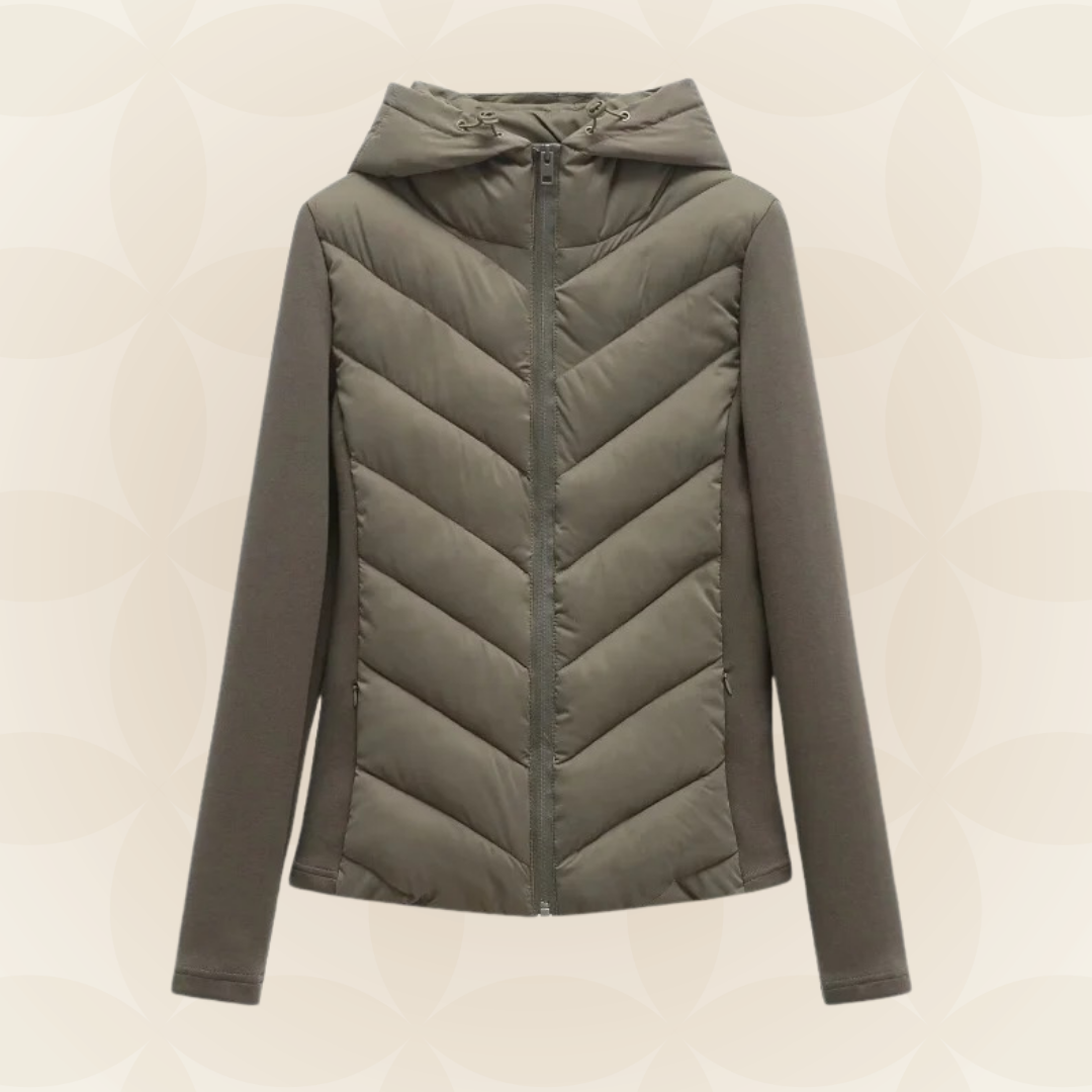 Veste matelassée hybride à capuche pour femme