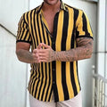 Herren gestreiftes Hemd mit figurbetontem Design für lässigen und smarten Sommerstil