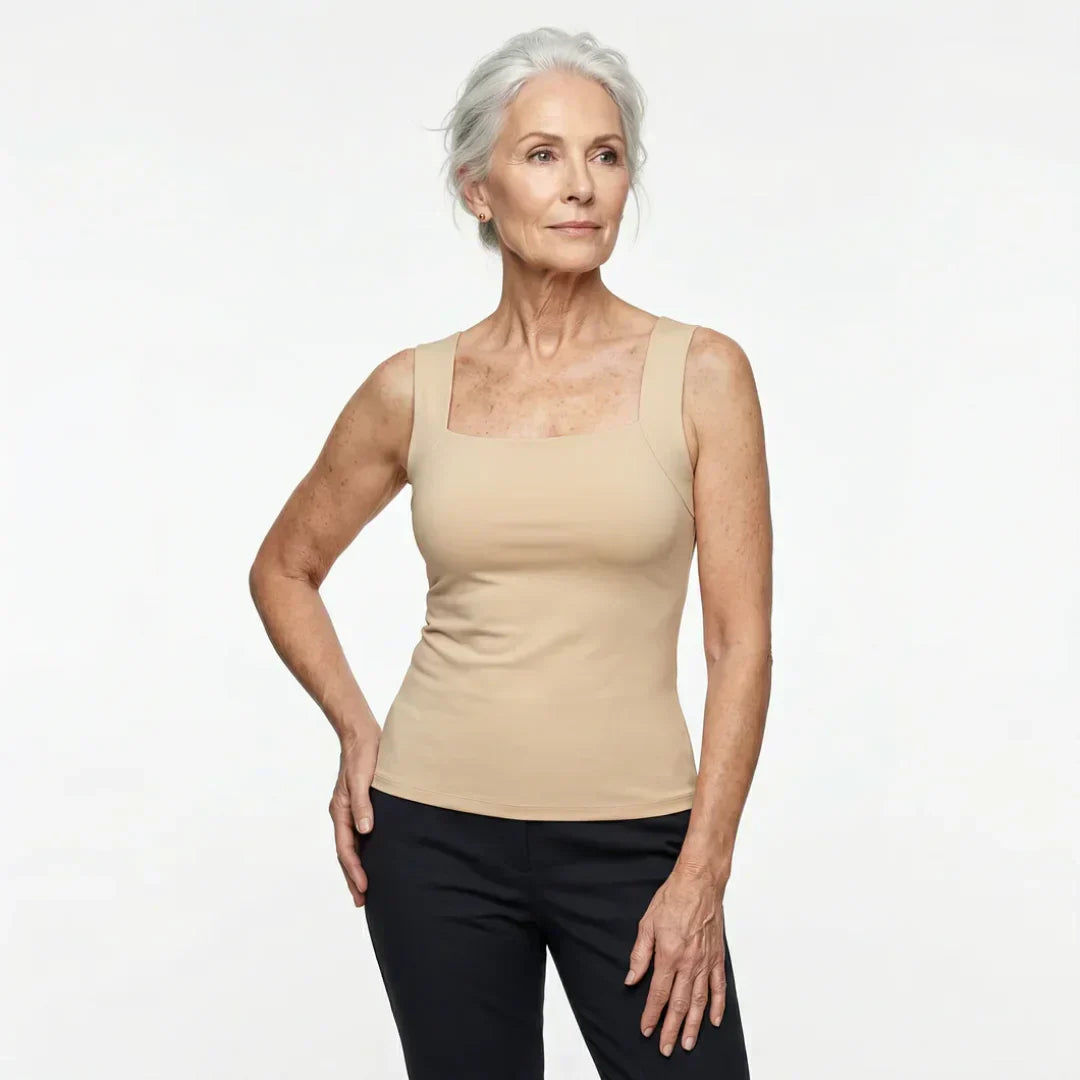 Women's Sleeveless Square Neck Tank Top for Everyday Wear