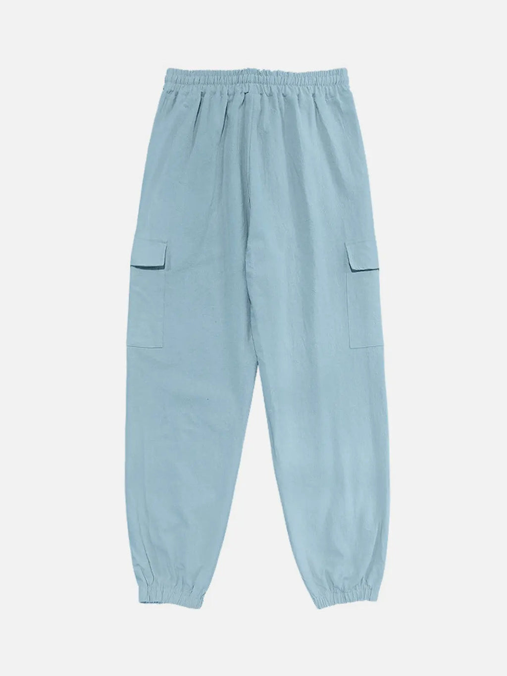 Leichte Herren-Linen-Mischung Cargo-Jogginghose mit lockerem Schnitt und Kordelzug in der Taille
