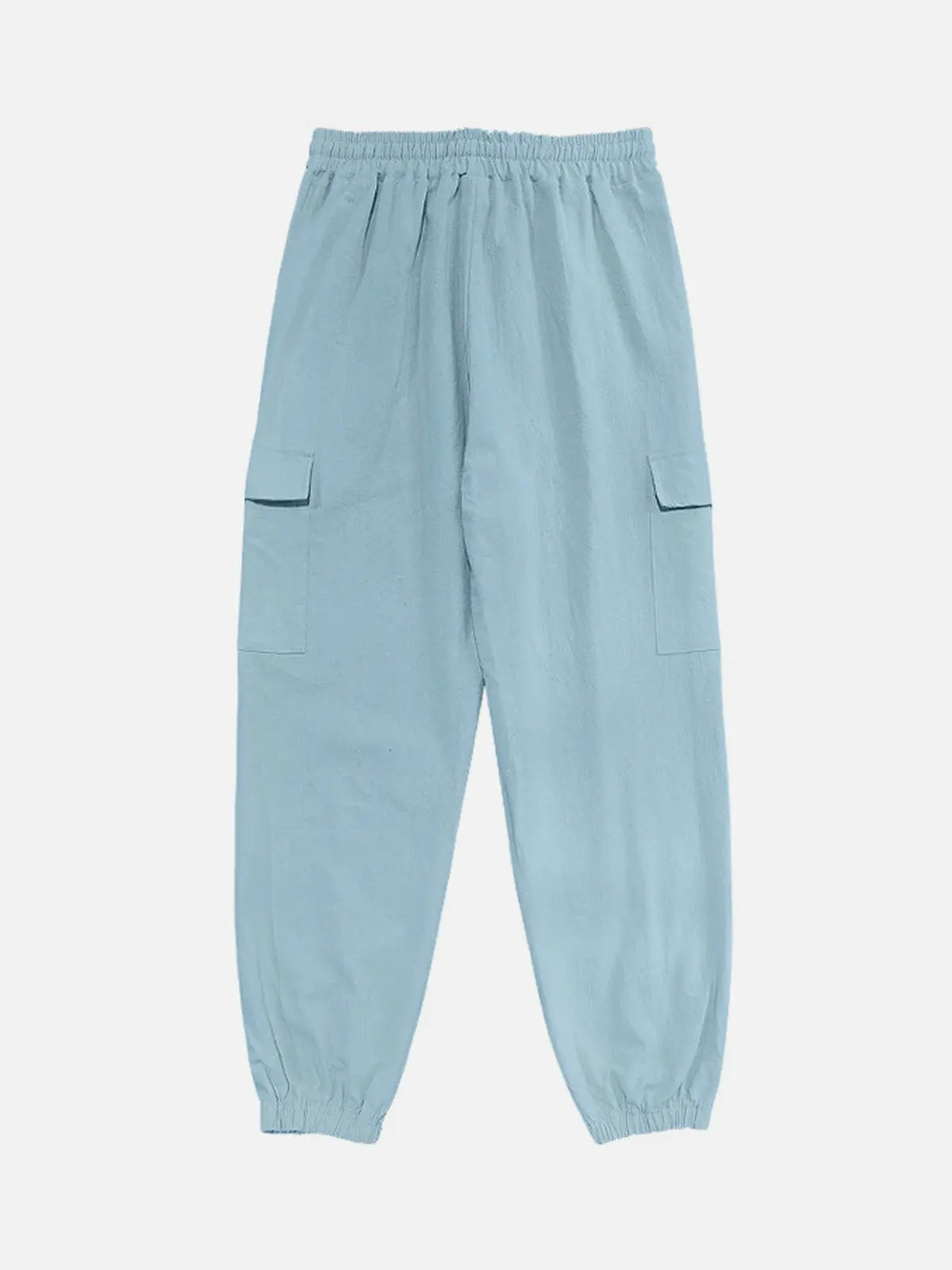 Leichte Herren-Linen-Mischung Cargo-Jogginghose mit lockerem Schnitt und Kordelzug in der Taille