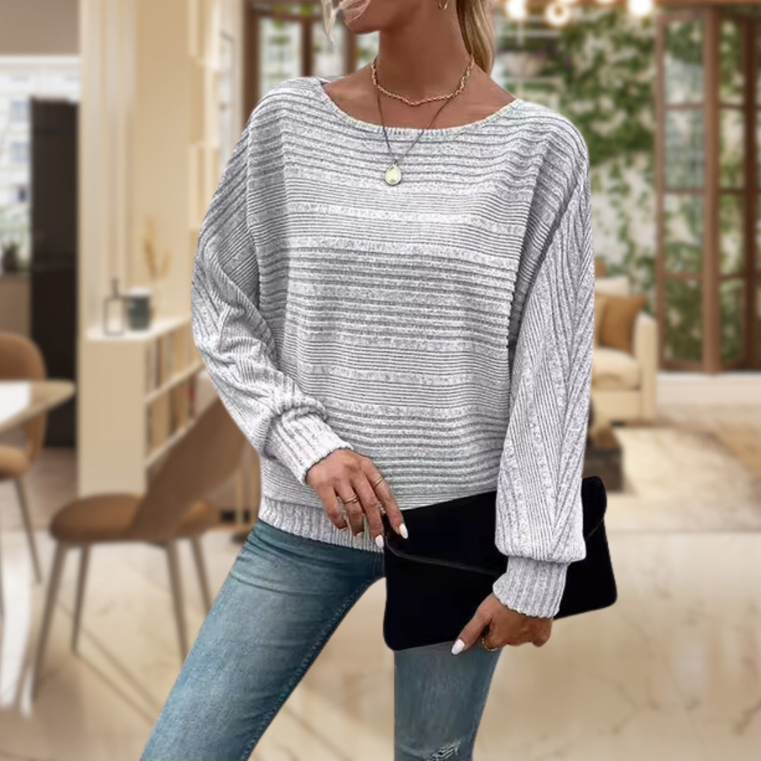 Pull en maille côtelée texturée pour femme