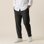 Men's Striped Tapered Trousers - Refined Casual Comfort