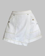 Women's Denim Skort with Wrapped Front for Casual Everyday Styling