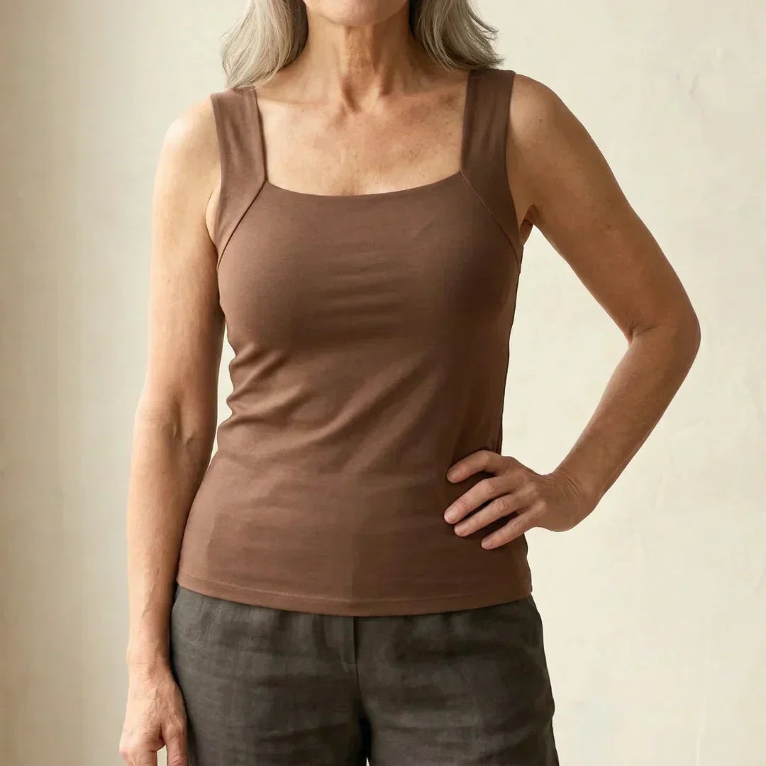 Women's Sleeveless Square Neck Tank Top for Everyday Wear