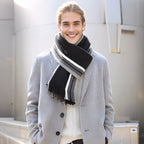 Men’s Striped Fringed Winter Scarf