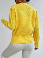 Women’s Textured Knit Peplum Sweater