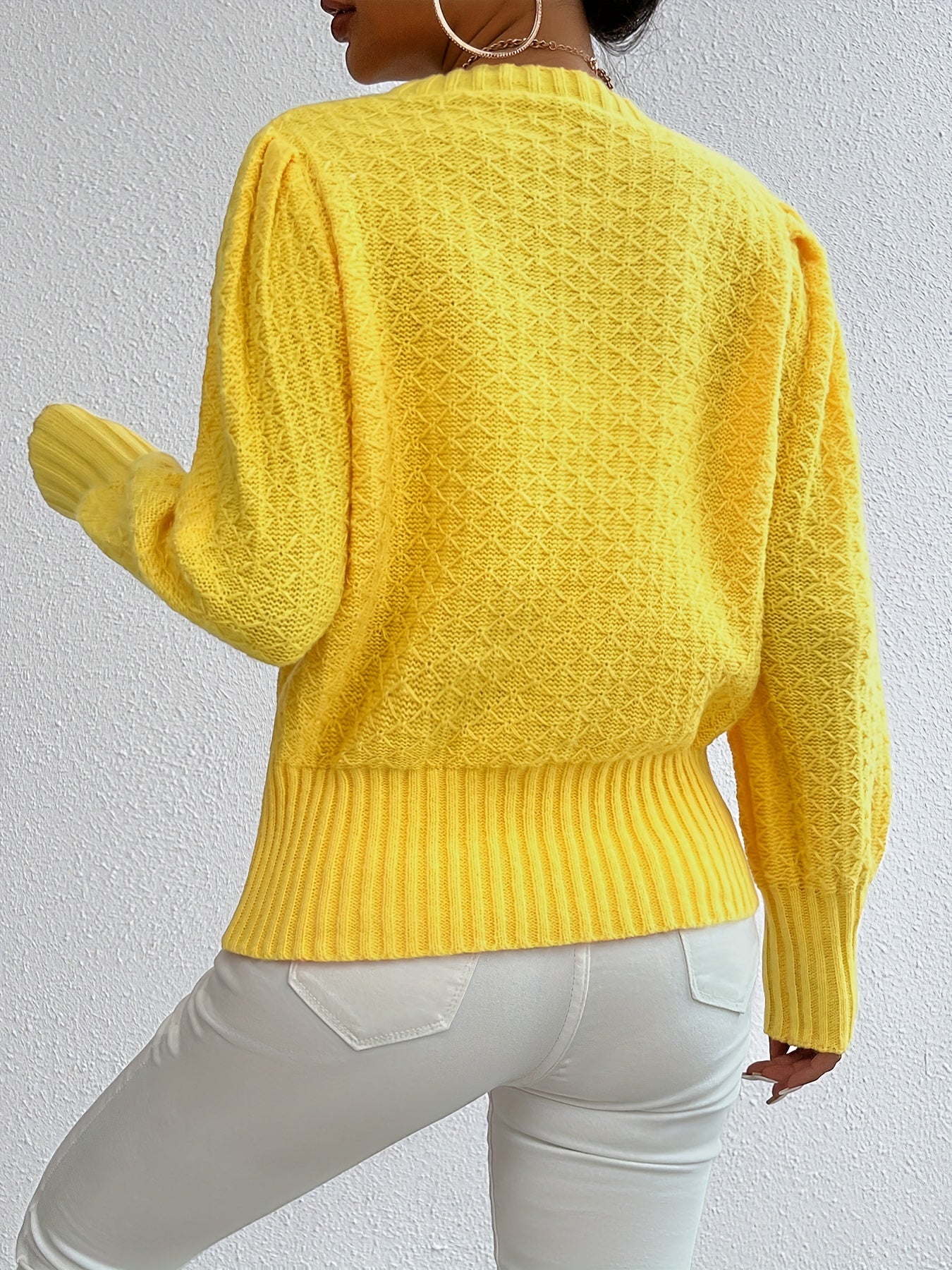 Women’s Textured Knit Peplum Sweater