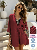 Women's Tassel Trim Sleeveless Lounge Set