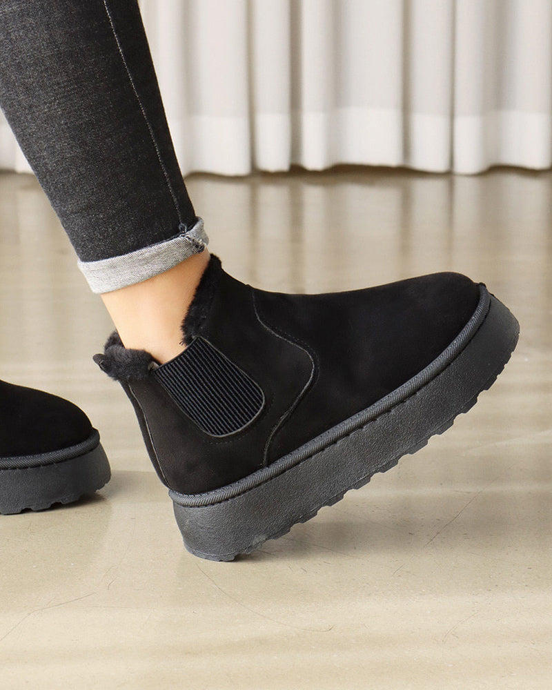 Women’s Faux Fur Lined Platform Chelsea Boots