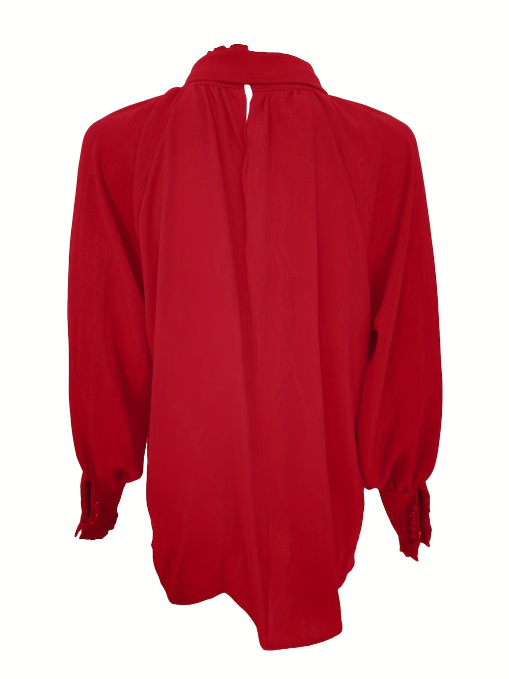 Damen Schleifenkragen-Bluse mit fließender Passform und eleganten langen Ärmeln