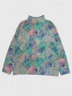 Damenpullover mit geometrischem Muster und Stehkragen
