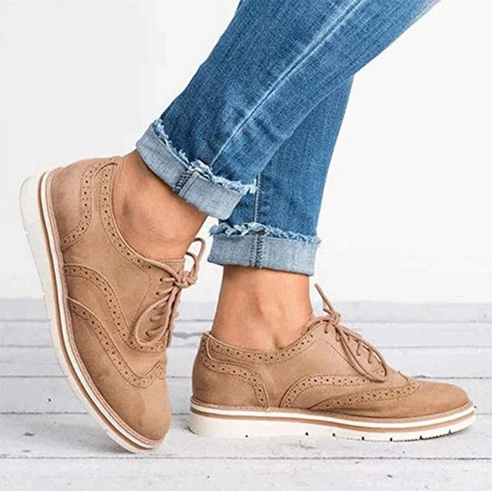 Women's Lace-Up Brogue Sneakers for Stylish Everyday Comfort