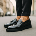 Men's Croc Embossed Tassel Loafers