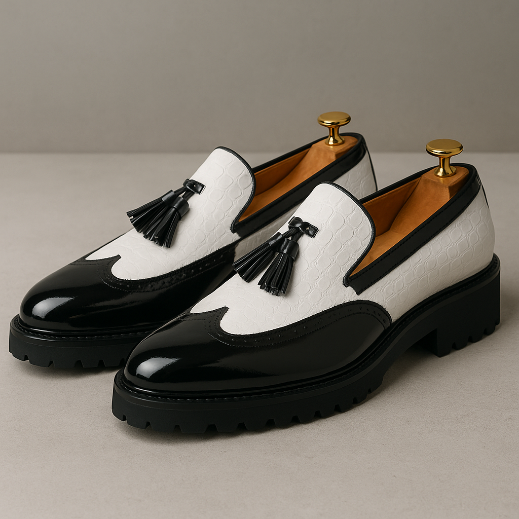 Men's Croc Embossed Tassel Loafers