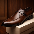 Dressloafers för herr med spänne och rem