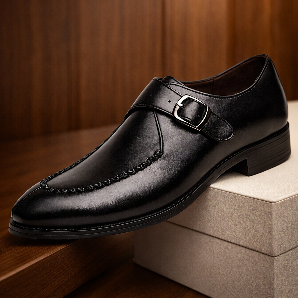 Men’s Buckle Strap Dress Loafers