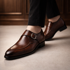 Dressloafers för herr med spänne och rem
