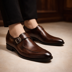 Dressloafers för herr med spänne och rem