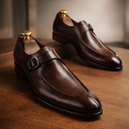 Dressloafers för herr med spänne och rem