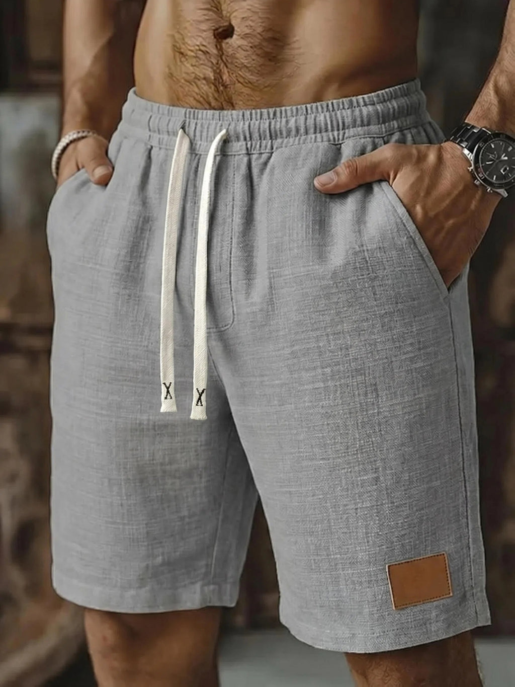 Men's Textured Drawstring Lounge Shorts