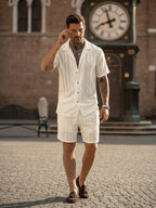 Men's Textured Open Knit Button-Up Resort Shirt