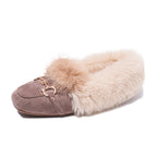 Mules chaussons pour femme bordés de fausse fourrure