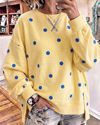 Oversized sweatshirt til kvinder med prikker