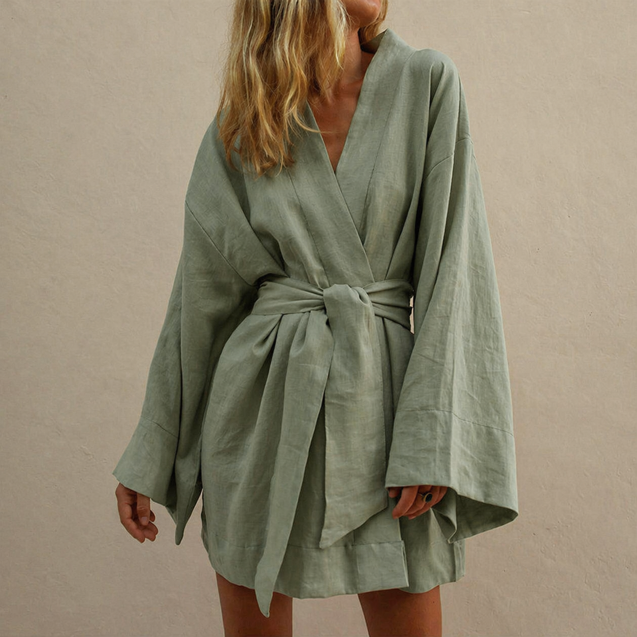 Women’s Relaxed Belted Kimono Dress