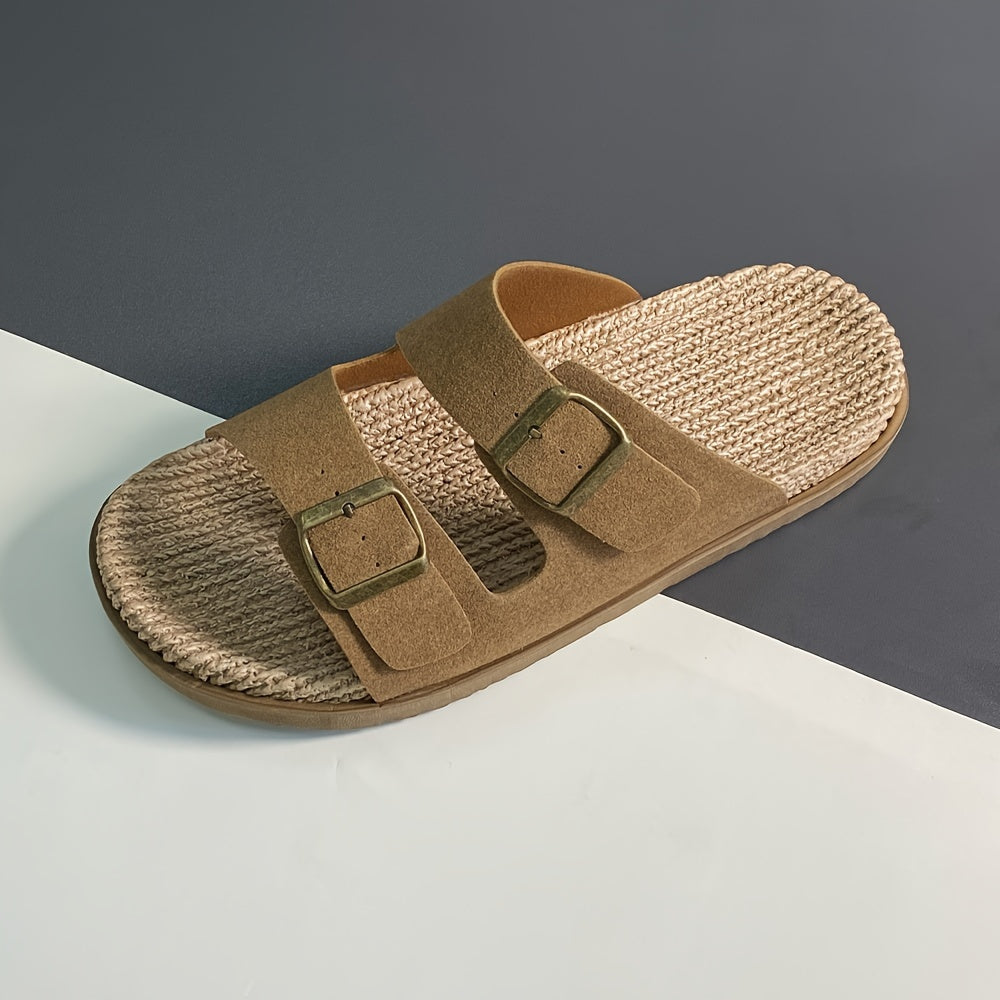 Men's Double Buckle Comfort Slide Sandals