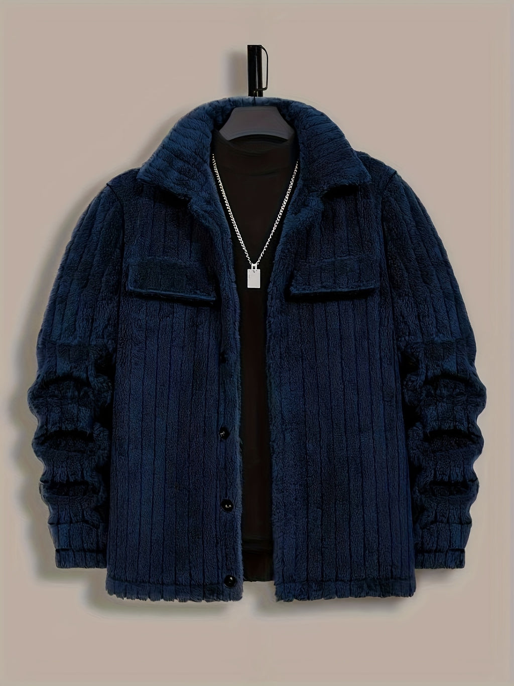 Texturierte Plüsch-Hemdjacke für Herren