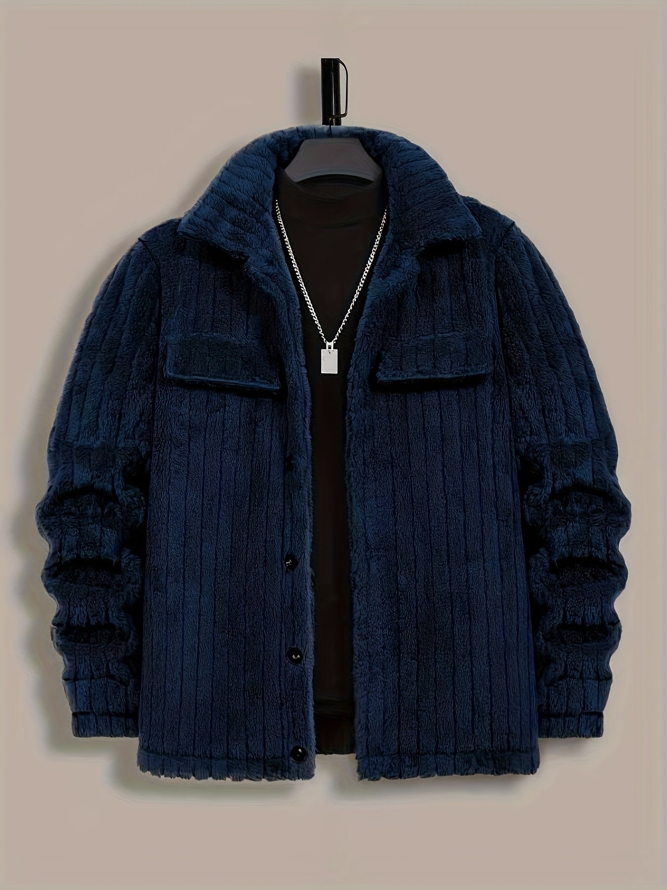Texturierte Plüsch-Hemdjacke für Herren