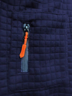 Polo à manches longues texturé pour homme avec fermeture à boutons quart de zip