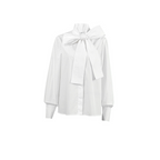 Damen Schleifenkragen-Bluse mit eleganter, strukturierter Passform und langen Ärmeln