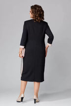 Abito midi da donna con bordi a contrasto