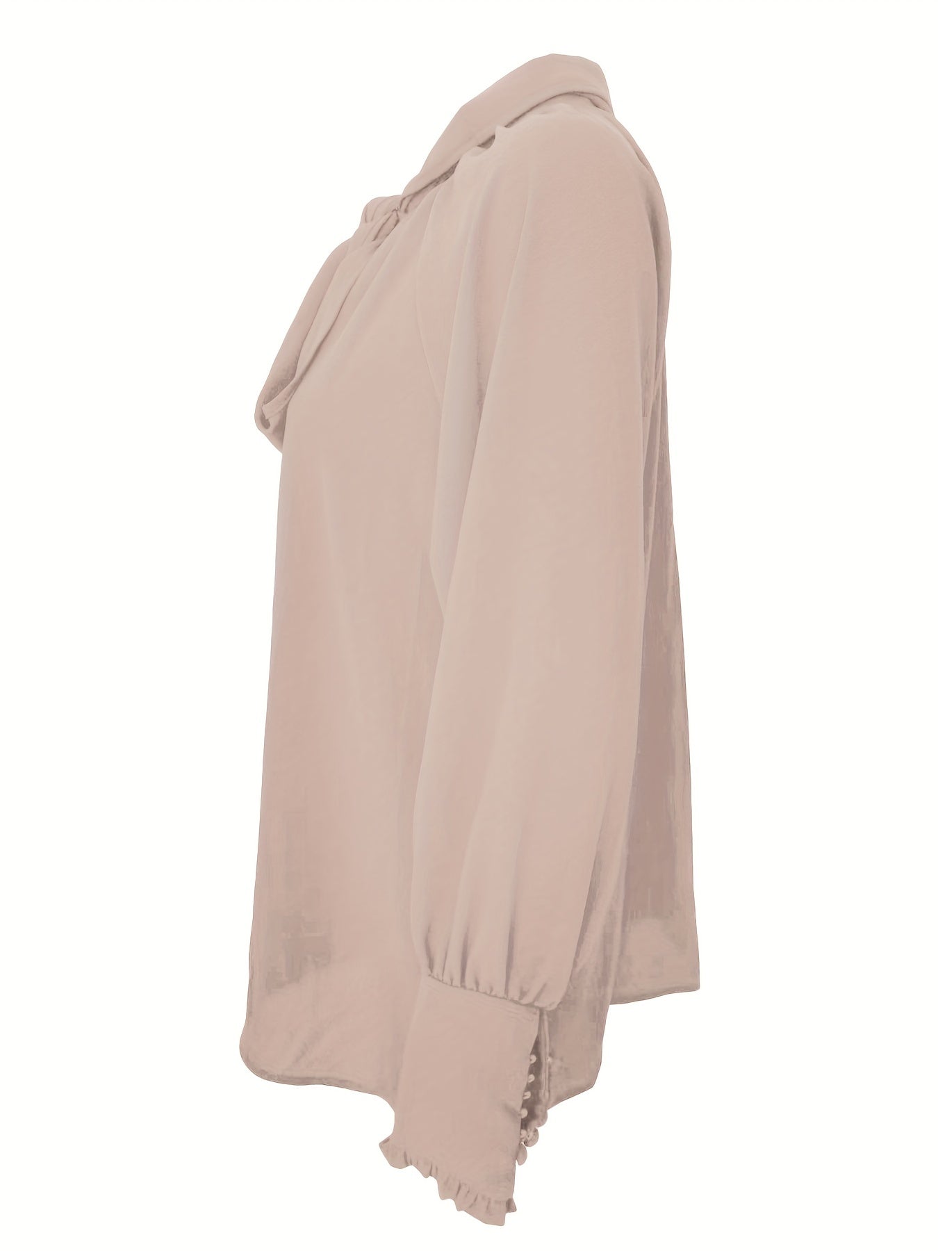 Damen Schleifenkragen-Bluse mit fließender Passform und eleganten langen Ärmeln