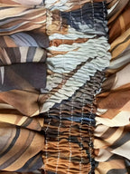 Women's Feather Print Halter Neck Maxi Dress