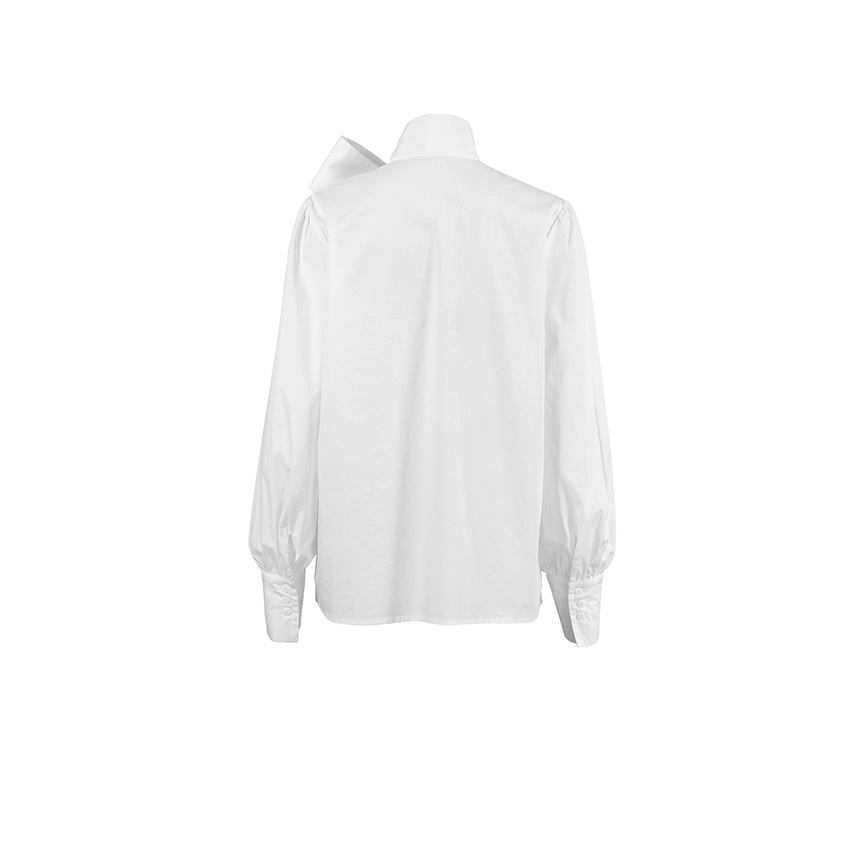 Damen Schleifenkragen-Bluse mit eleganter, strukturierter Passform und langen Ärmeln
