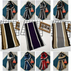 Men’s Striped Fringed Winter Scarf