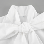 Damen Schleifenkragen-Bluse mit eleganter, strukturierter Passform und langen Ärmeln
