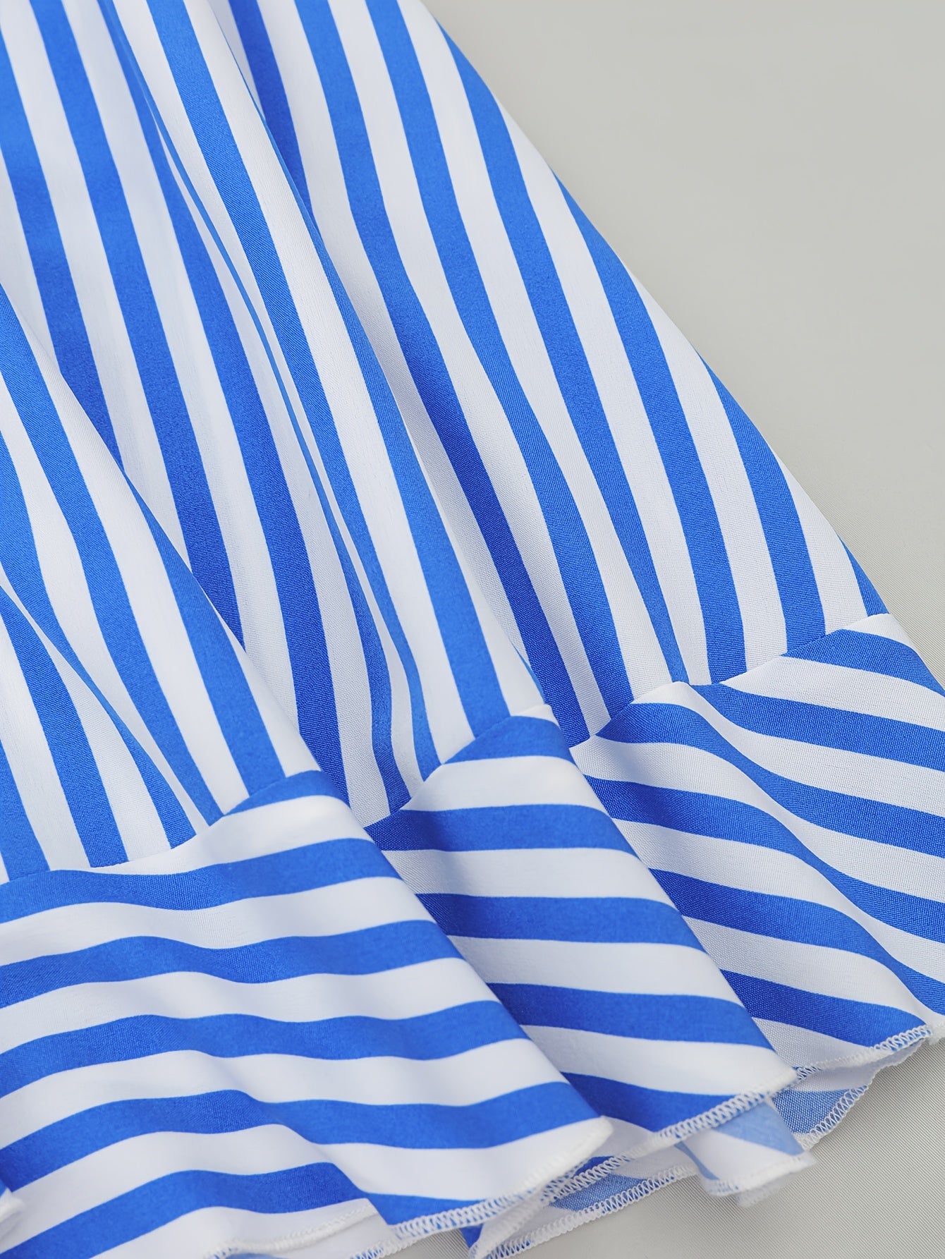 Women's Striped Ruffle Sleeve Shirt Dress