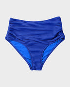 Damen-Rippen-Bikini-Set mit gedrehtem Oberteil und hochgeschnittenem Slip