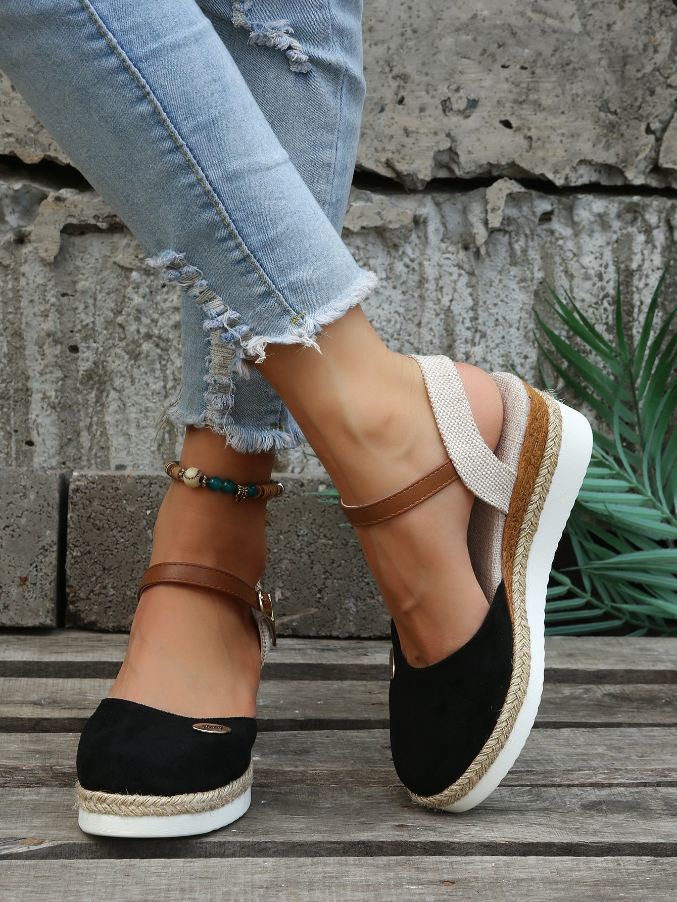 Women's Wedge Espadrille Sandals with Adjustable Ankle Strap for Everyday Wear