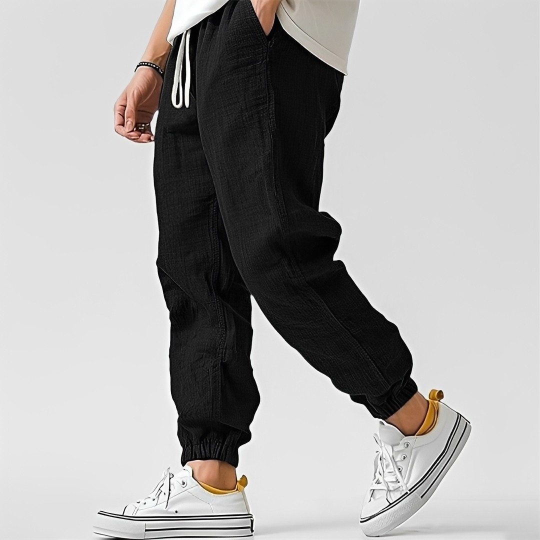Men's Drawstring Elastic Waist Tapered Jogger Pants with Pockets