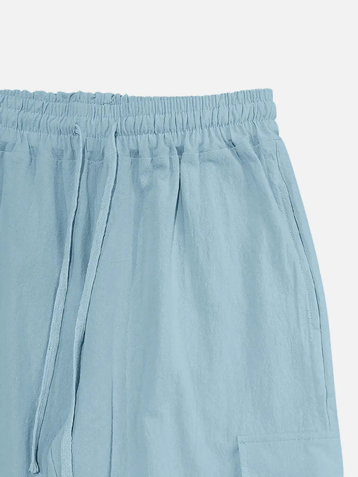 Leichte Herren-Linen-Mischung Cargo-Jogginghose mit lockerem Schnitt und Kordelzug in der Taille